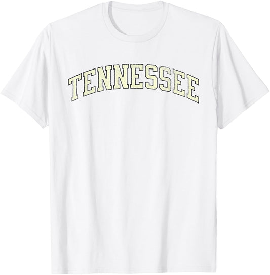 Vintage Tennessee Varsity Orange Distressed print T-Shirt - T-Shirt | White