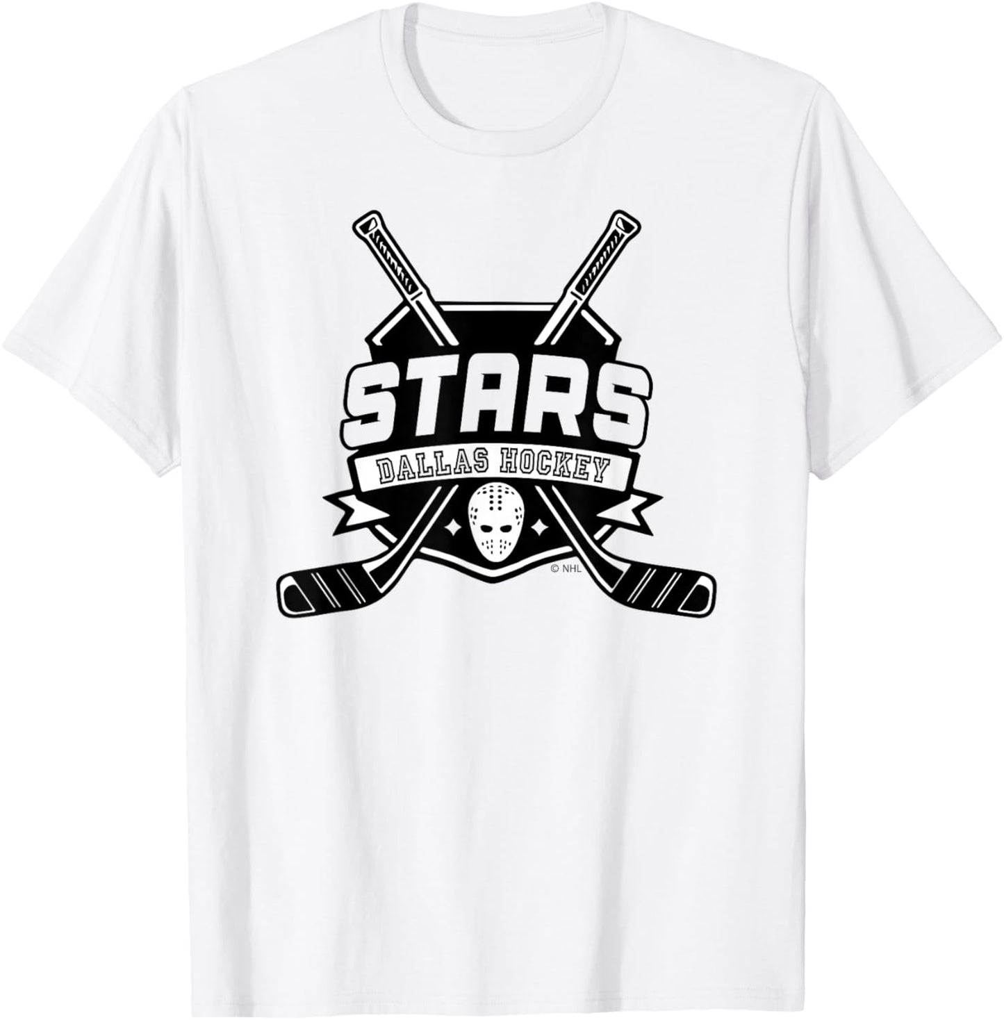 Dallas Stars Hockey Sticks Green Officially Licensed T-Shirt - T-Shirt | White