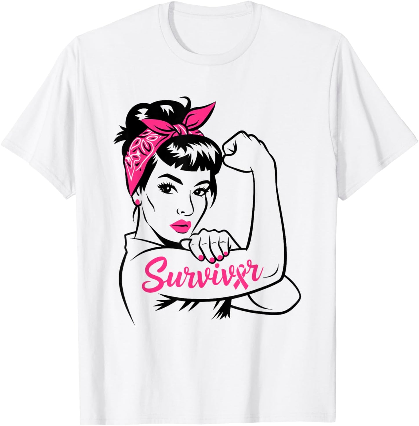 Breast Cancer Survivor Pink Awareness T-Shirt - T-Shirt | White