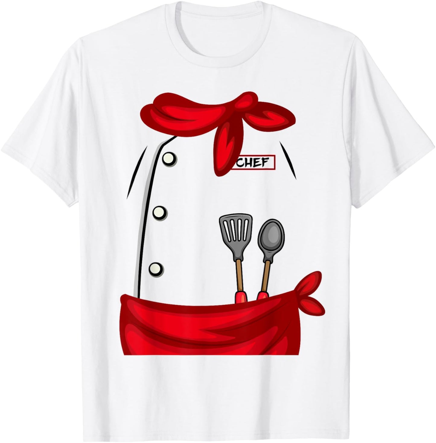 Funny Chef Uniform Cosplay DIY Costume Happy Halloween Day T-Shirt - T-Shirt | White