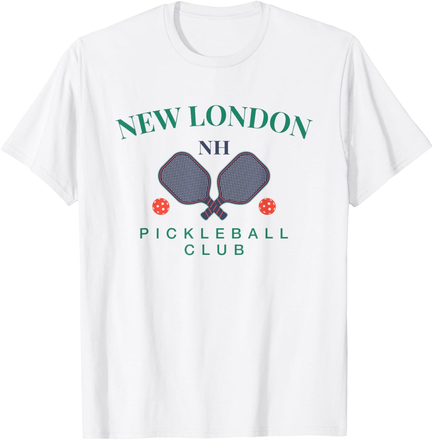 New London, NH Pickleball Club for Paddle Players T-Shirt - T-Shirt | White