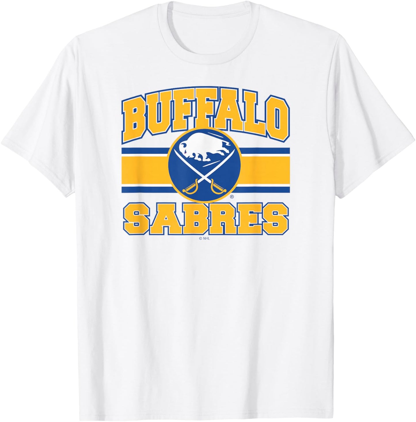 Buffalo Sabres Stripe Gray Officially Licensed T-Shirt - T-Shirt | White