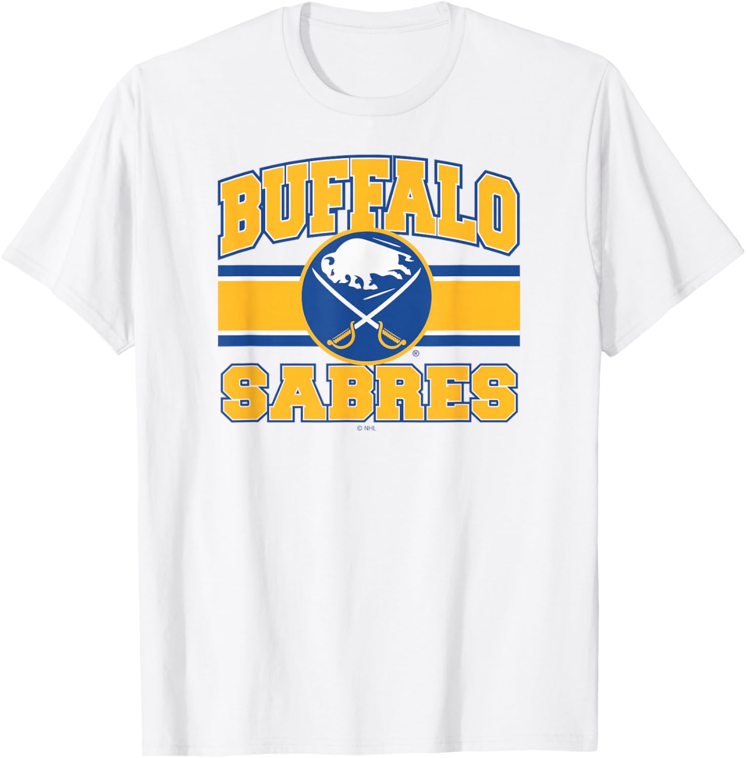 Buffalo Sabres Stripe Gray Officially Licensed T-Shirt - T-Shirt | White