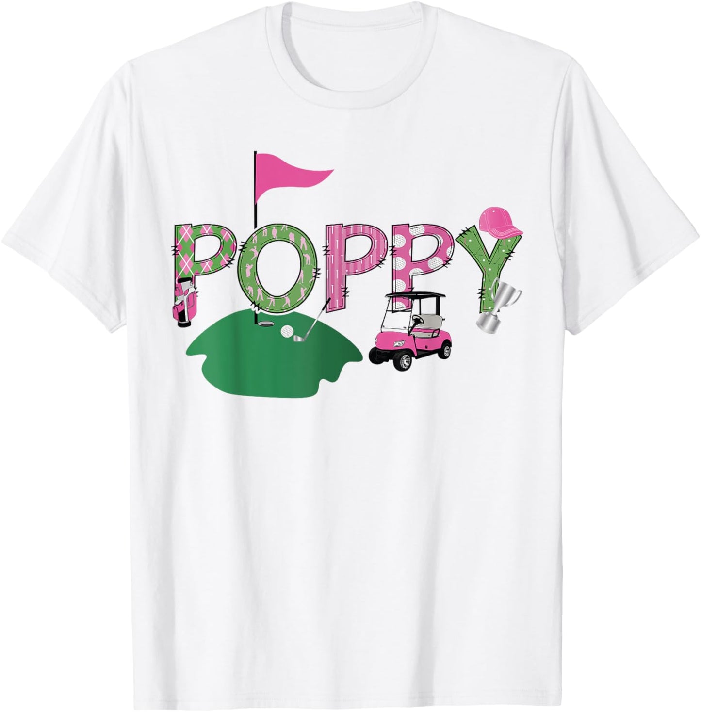 Golf Poppy Hole In One Golf 1St Birthday Party T-Shirt - T-Shirt | White