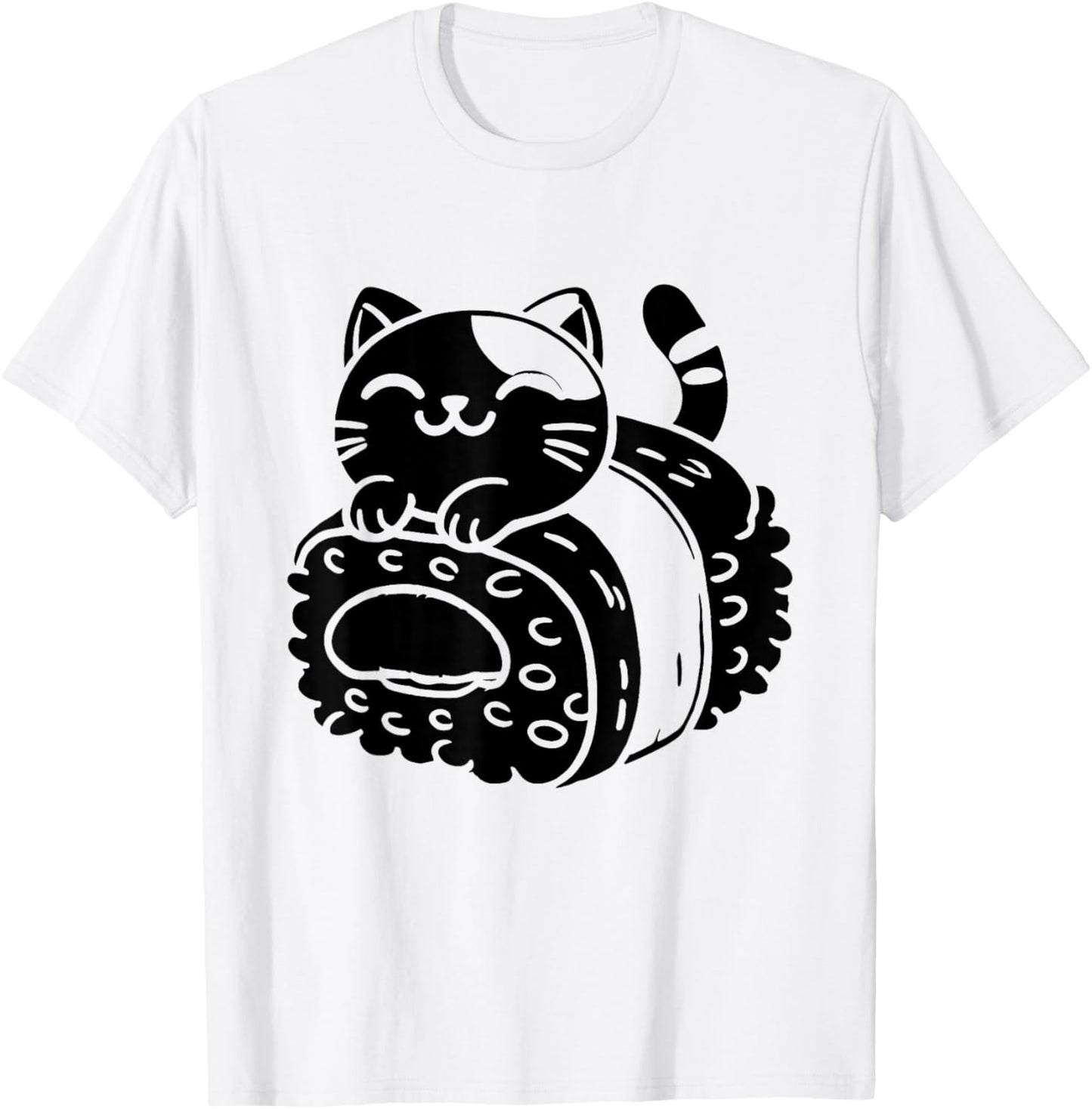 Kawaii Cat Musubi Hawaii Japanese Food Rice T-Shirt - T-Shirt | White