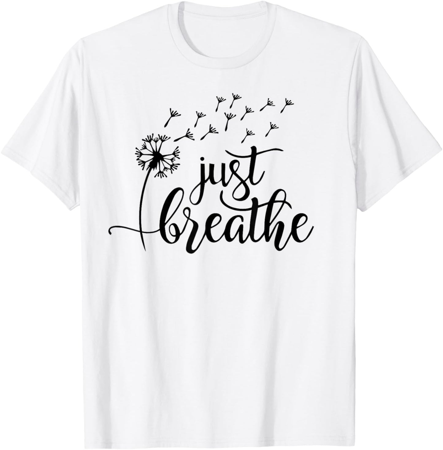 Yellow Mental Health Funny Just Breathe Mental Health T-Shirt - T-Shirt | White
