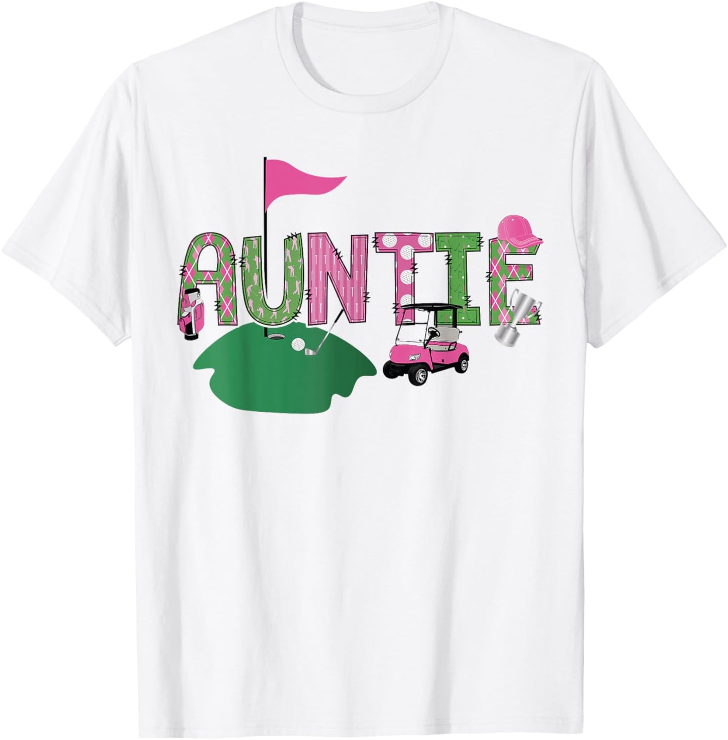 Golf Auntie Hole In One Golf 1St Birthday Party T-Shirt - T-Shirt | White