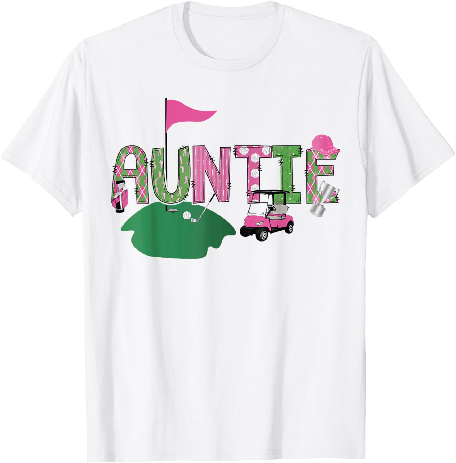 Golf Auntie Hole In One Golf 1St Birthday Party T-Shirt - T-Shirt | White