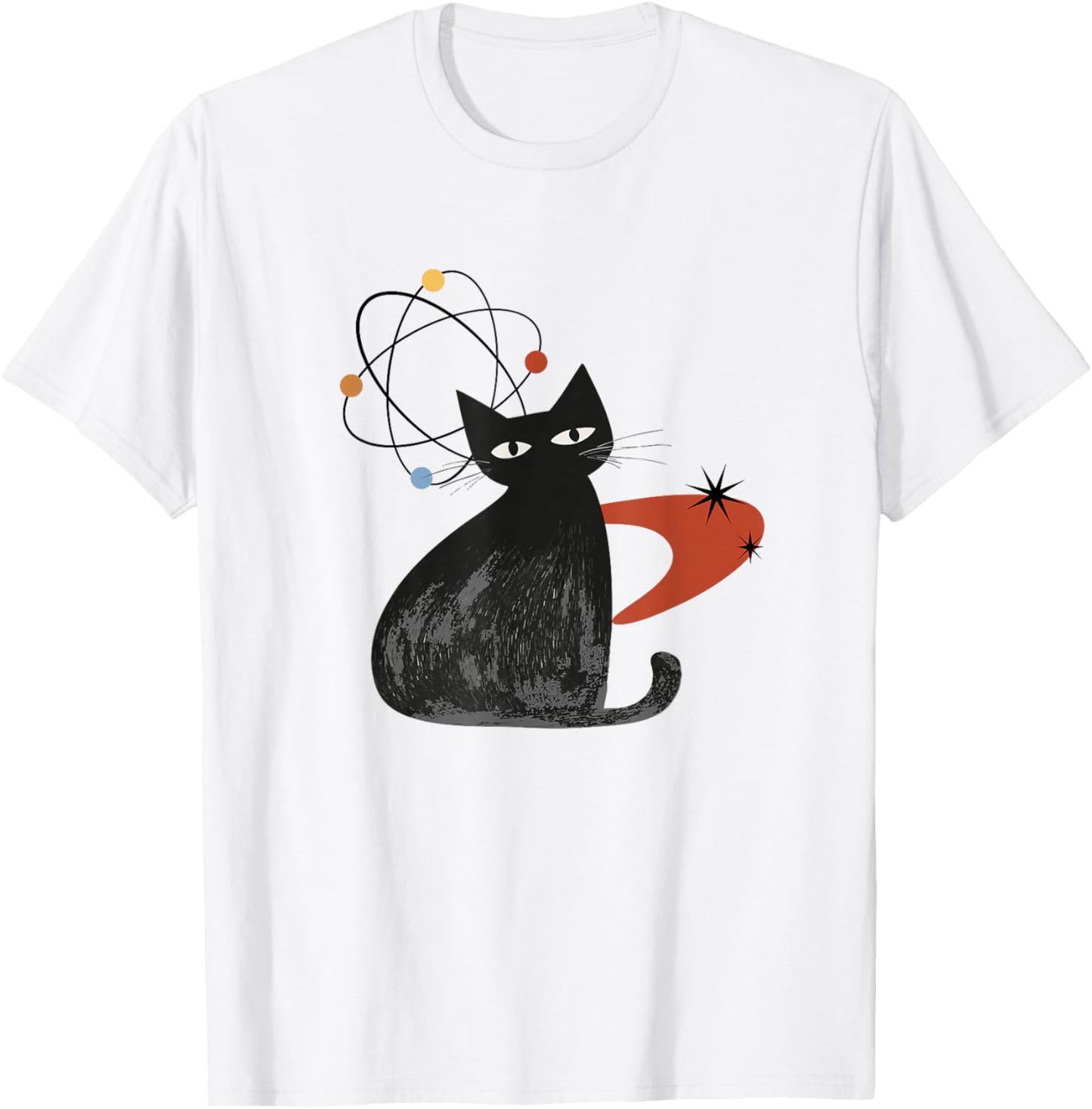 Cat Midcentury Mid Century Retro Atomic Age Space Modern T-Shirt - T-Shirt | White