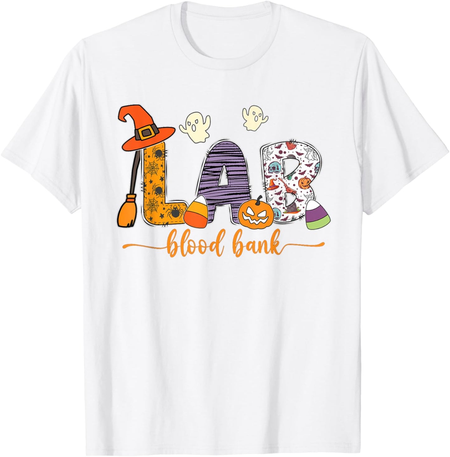 Phlebotomist Medical Lab Science Halloween Laboratory Tech T-Shirt - T-Shirt | White