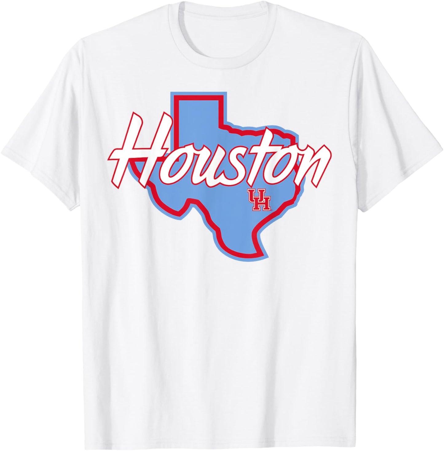 University of Houston | Houston Blue Collection State Icon T-Shirt - T-Shirt | White