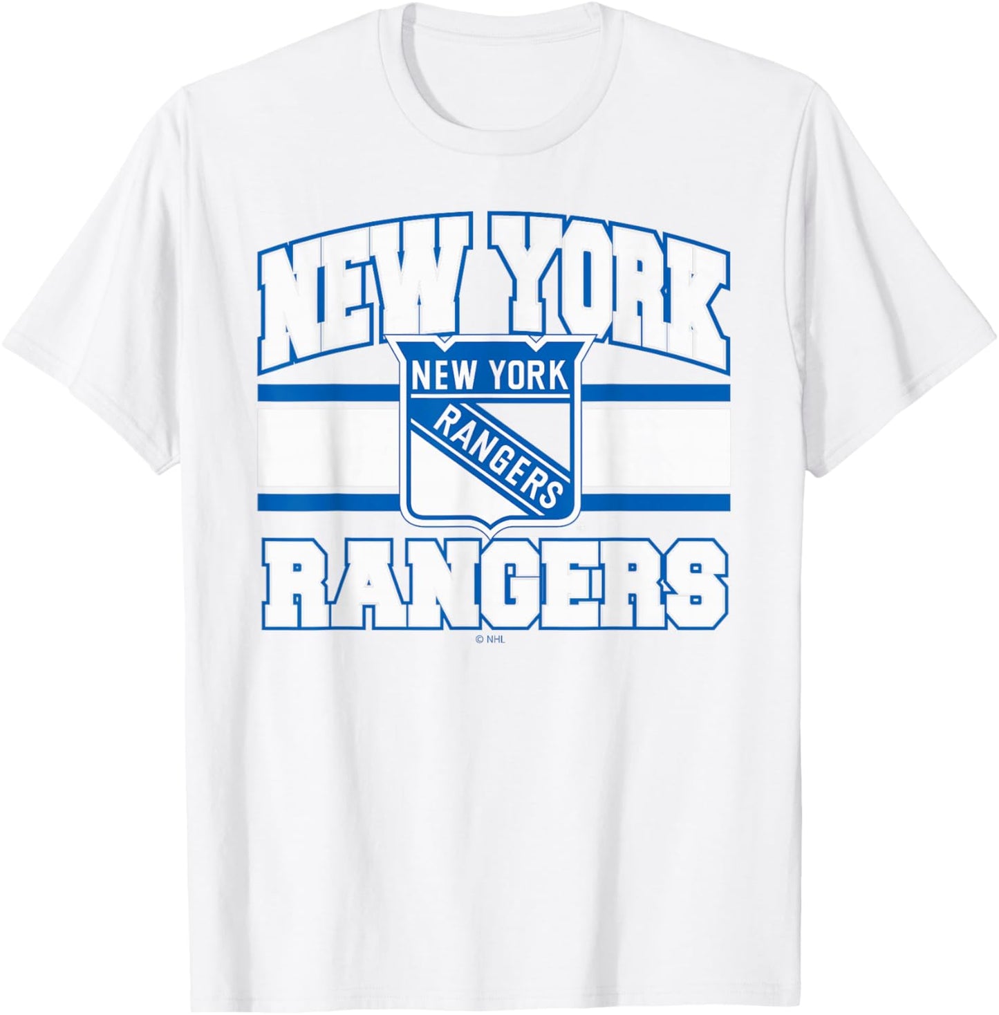 New York Rangers Stripe Red Officially Licensed T-Shirt - T-Shirt | White