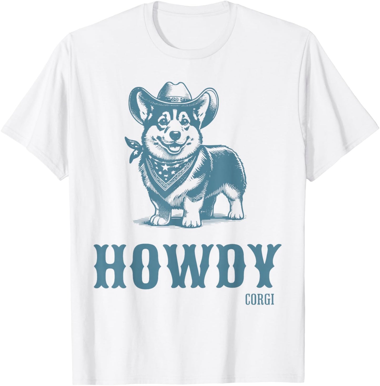 Retro Howdy Corgi Cowboy Western Country Cowboy Cowgirl T-Shirt - T-Shirt | White