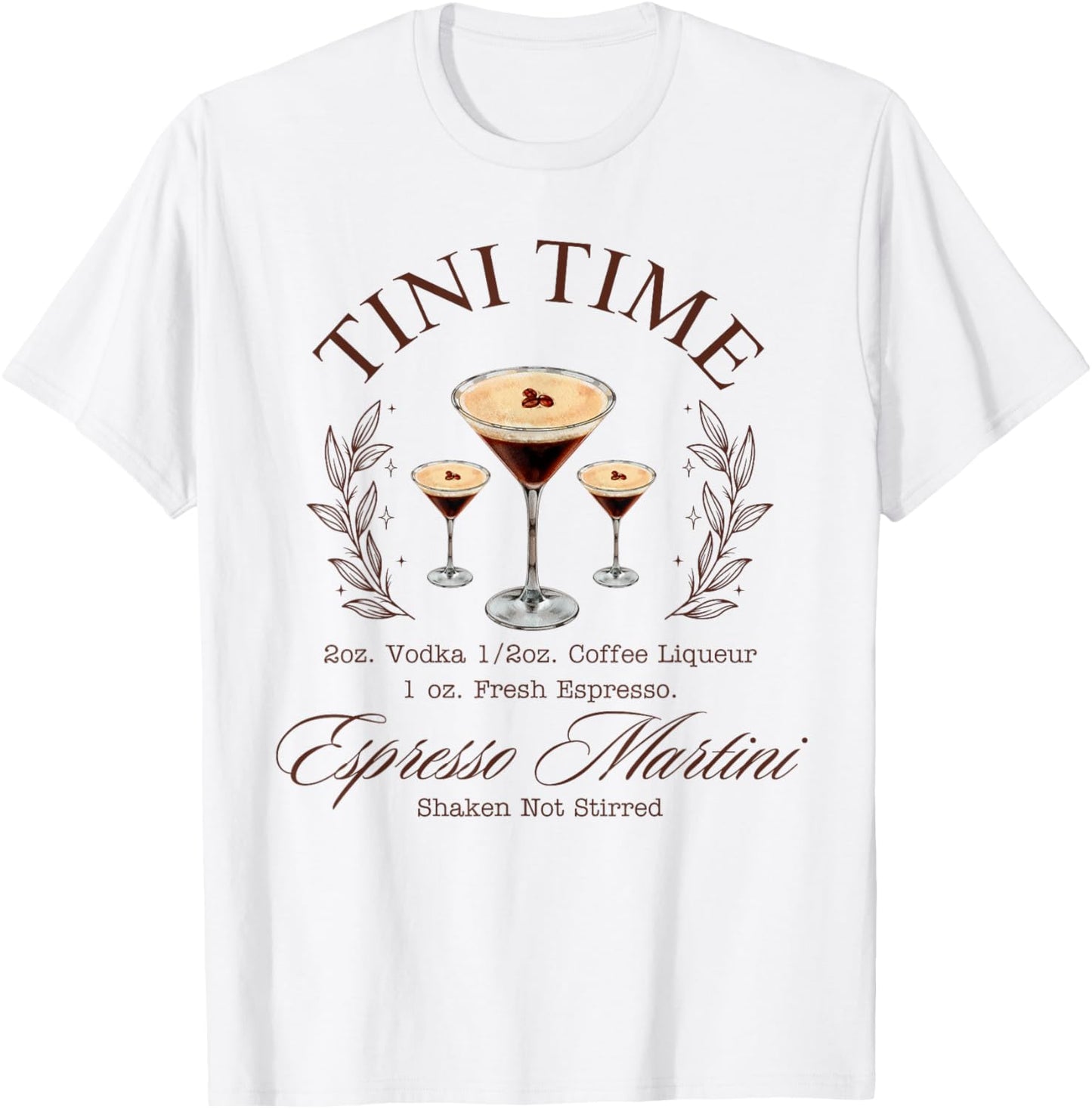 Tini Time Espresso Martini Coffee Cocktail T-Shirt - T-Shirt | White