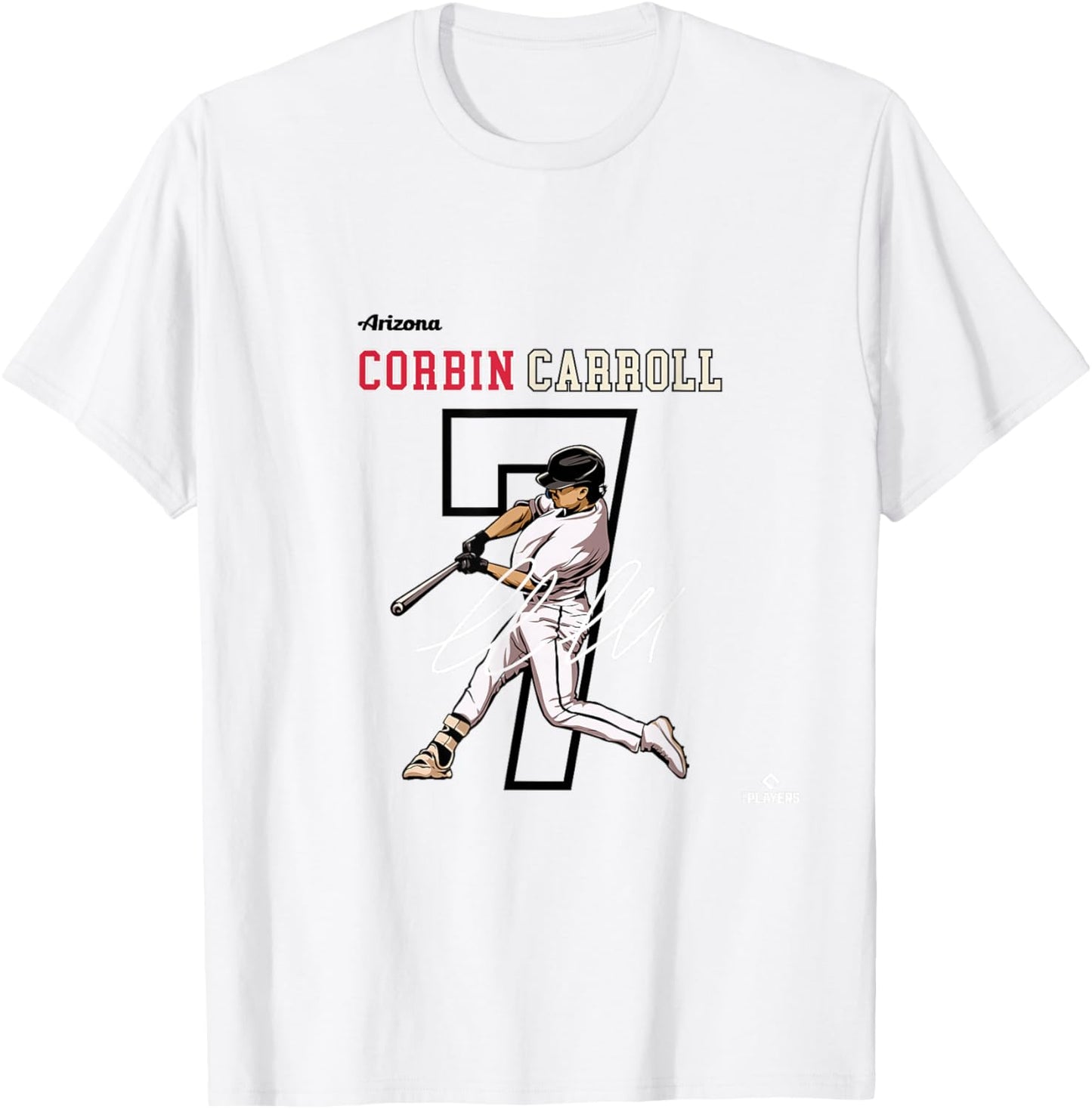 Corbin Carroll | Arizona Baseball Players | MLBCCA3005 T-Shirt - T-Shirt | White
