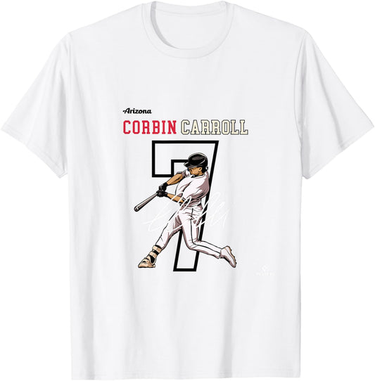Corbin Carroll | Arizona Baseball Players | MLBCCA3005 T-Shirt - T-Shirt | White