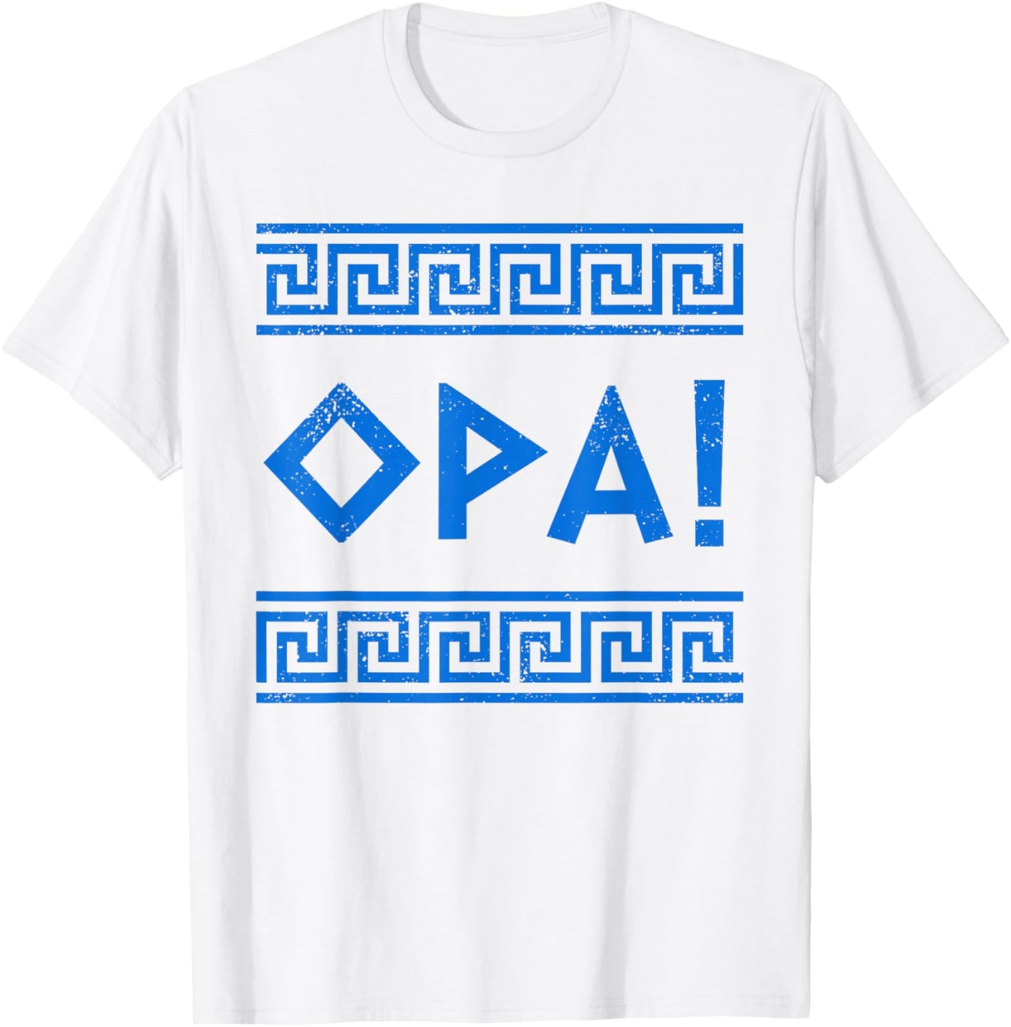 Opa Ancient Greek Pride Greek Flag Funny Greek Party Greece T-Shirt - T-Shirt | White