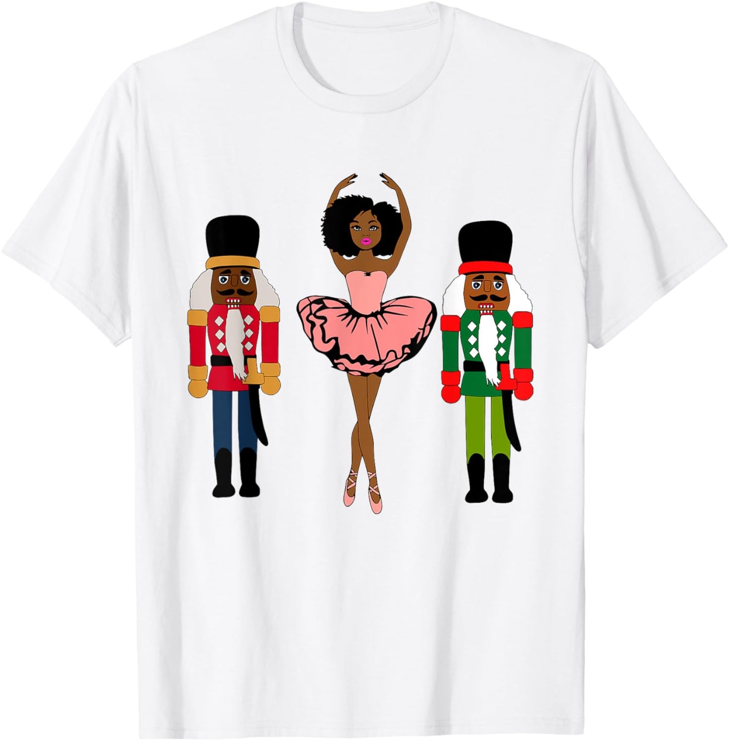 Black Ballerina Christmas Black Nutcracker Xmas African Xmas T-Shirt - T-Shirt | White