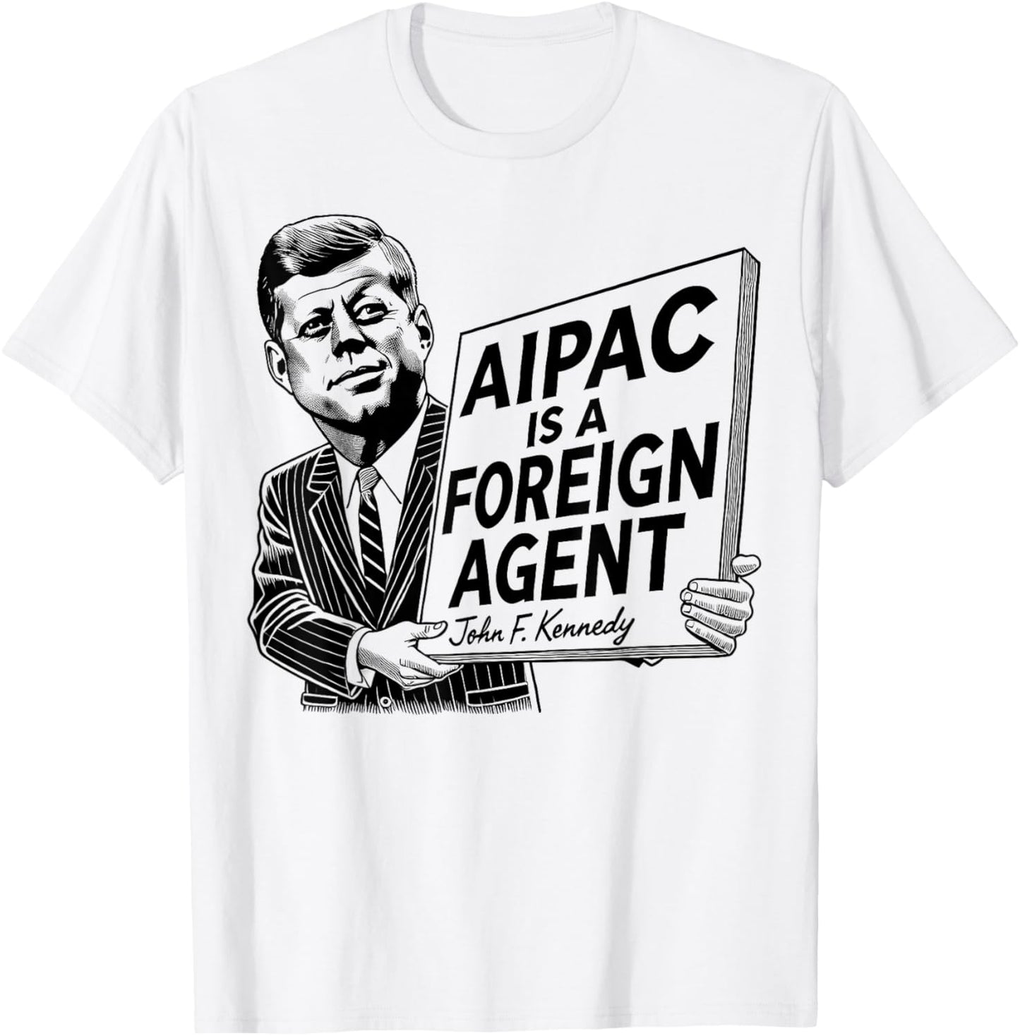 AIPAC is a Foreign Agent, America Trump 2024 T-Shirt - T-Shirt | White