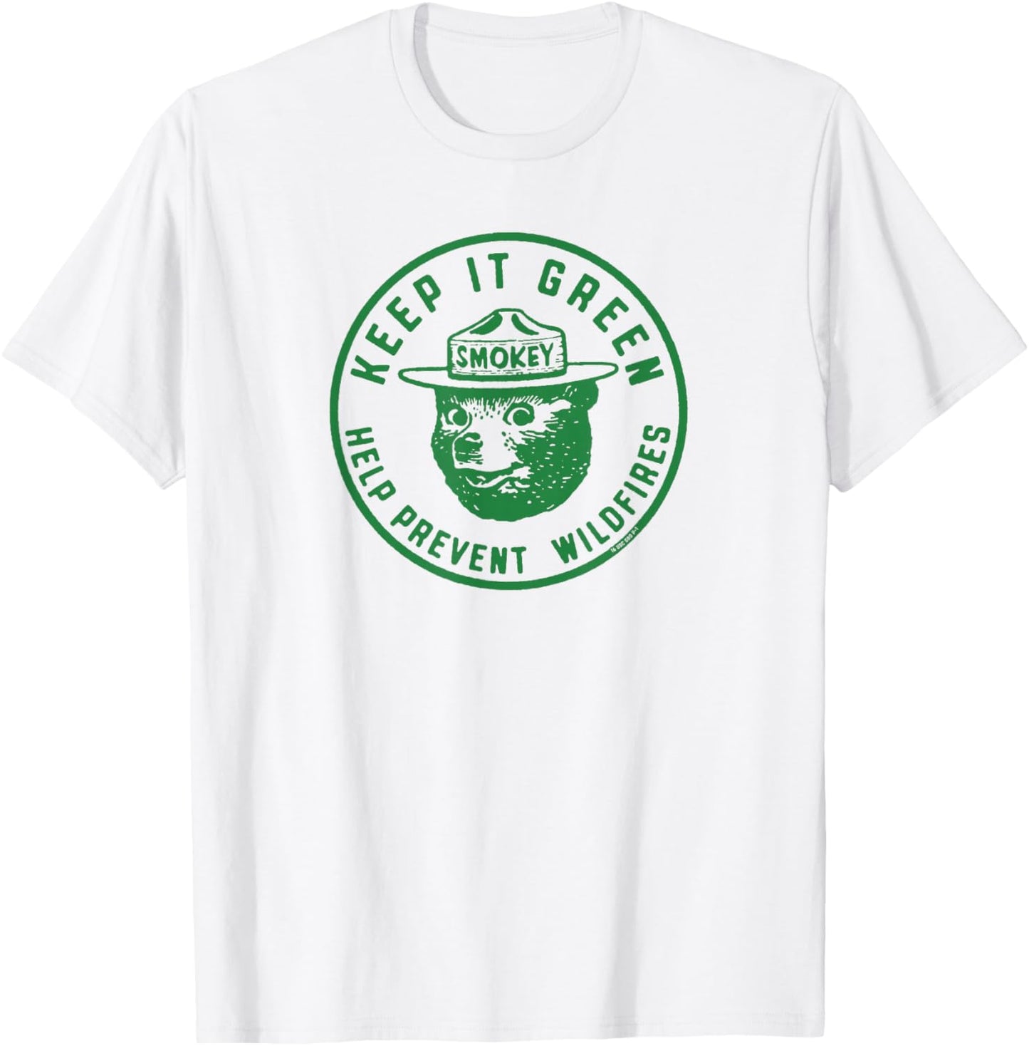 Keep It Green! Help Prevent Wildfires Vintage Smokey Bear T-Shirt - T-Shirt | White