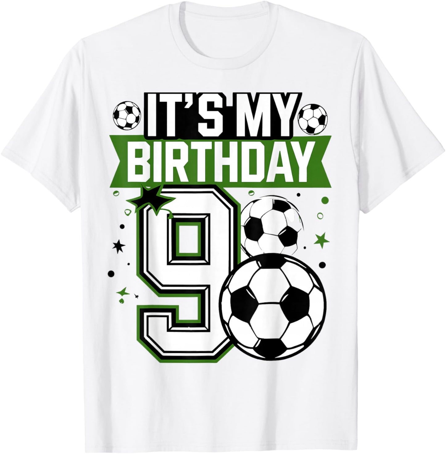 Birthday Boy 9 Soccer Its My 9th Birthday Boys Soccer T-Shirt - T-Shirt | White