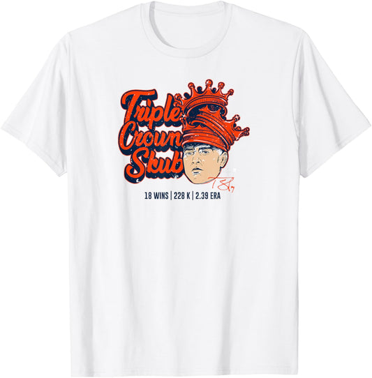 Tarik Skubal - Triple Crown - Detroit Baseball T-Shirt - T-Shirt | White