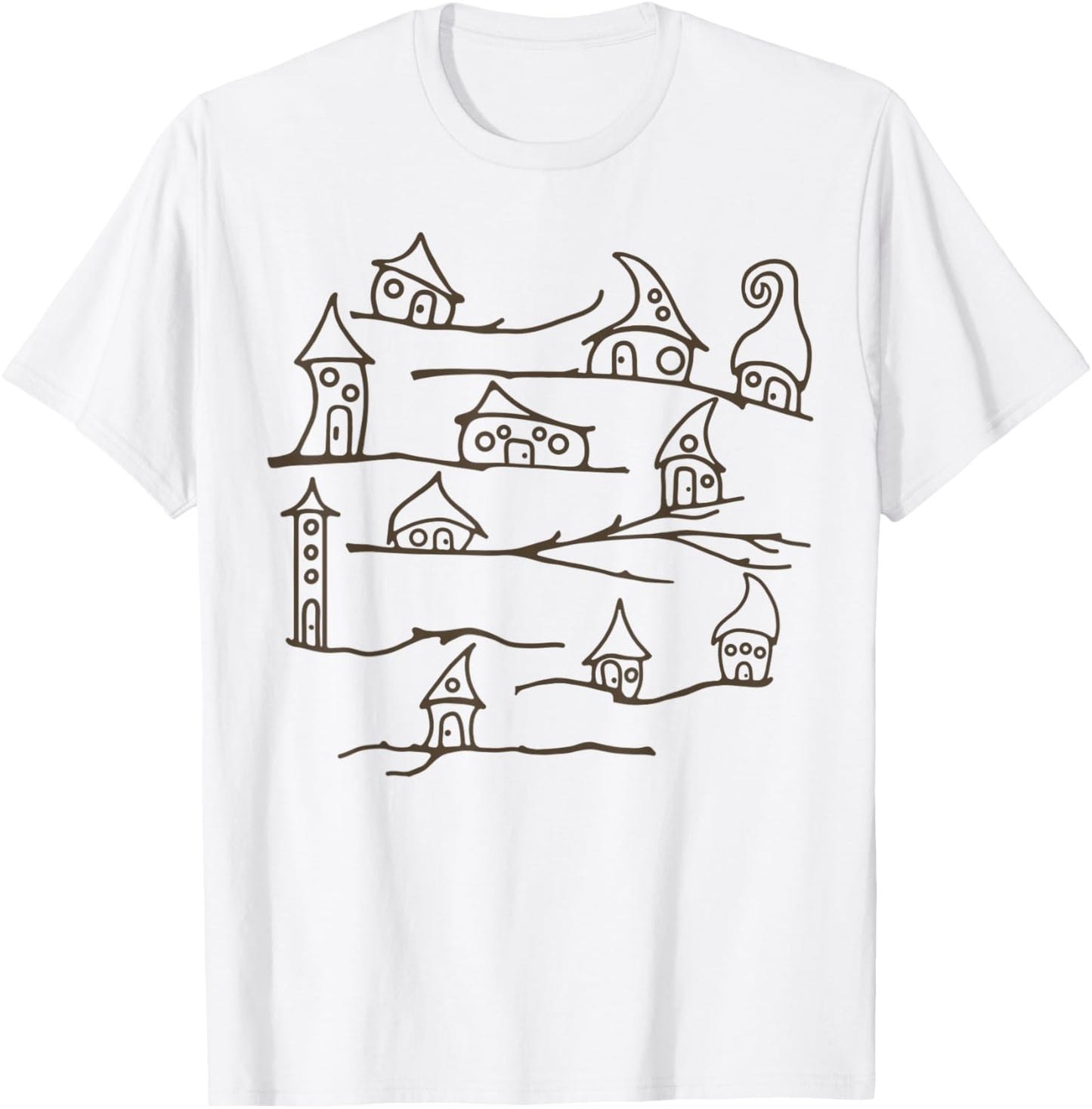 Boho Baby Woodland Fairy Houses T-Shirt - T-Shirt | White