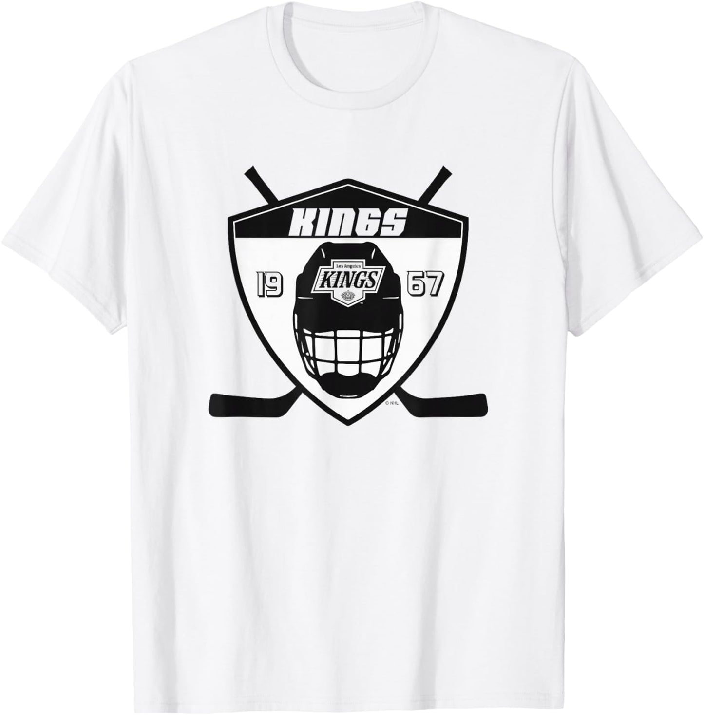 Los Angeles Kings Shield Gray Officially Licensed T-Shirt - T-Shirt | White