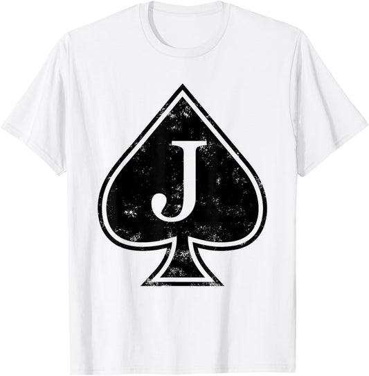 Blackjack Ace Spades Jack Playing Cards Casino Gambling T-Shirt - T-Shirt | White