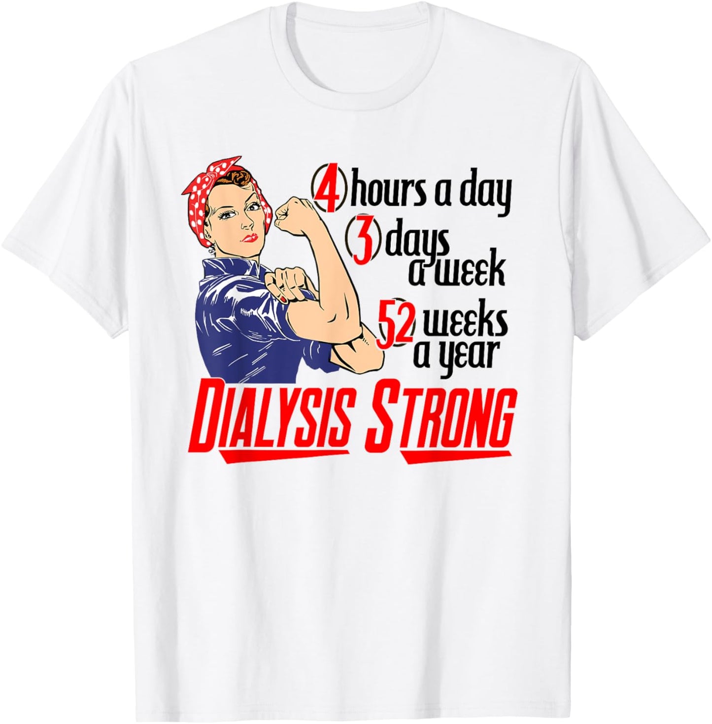 Dialysis Strong a Vintage and Retro Women's Dialysis Patient T-Shirt - T-Shirt | White