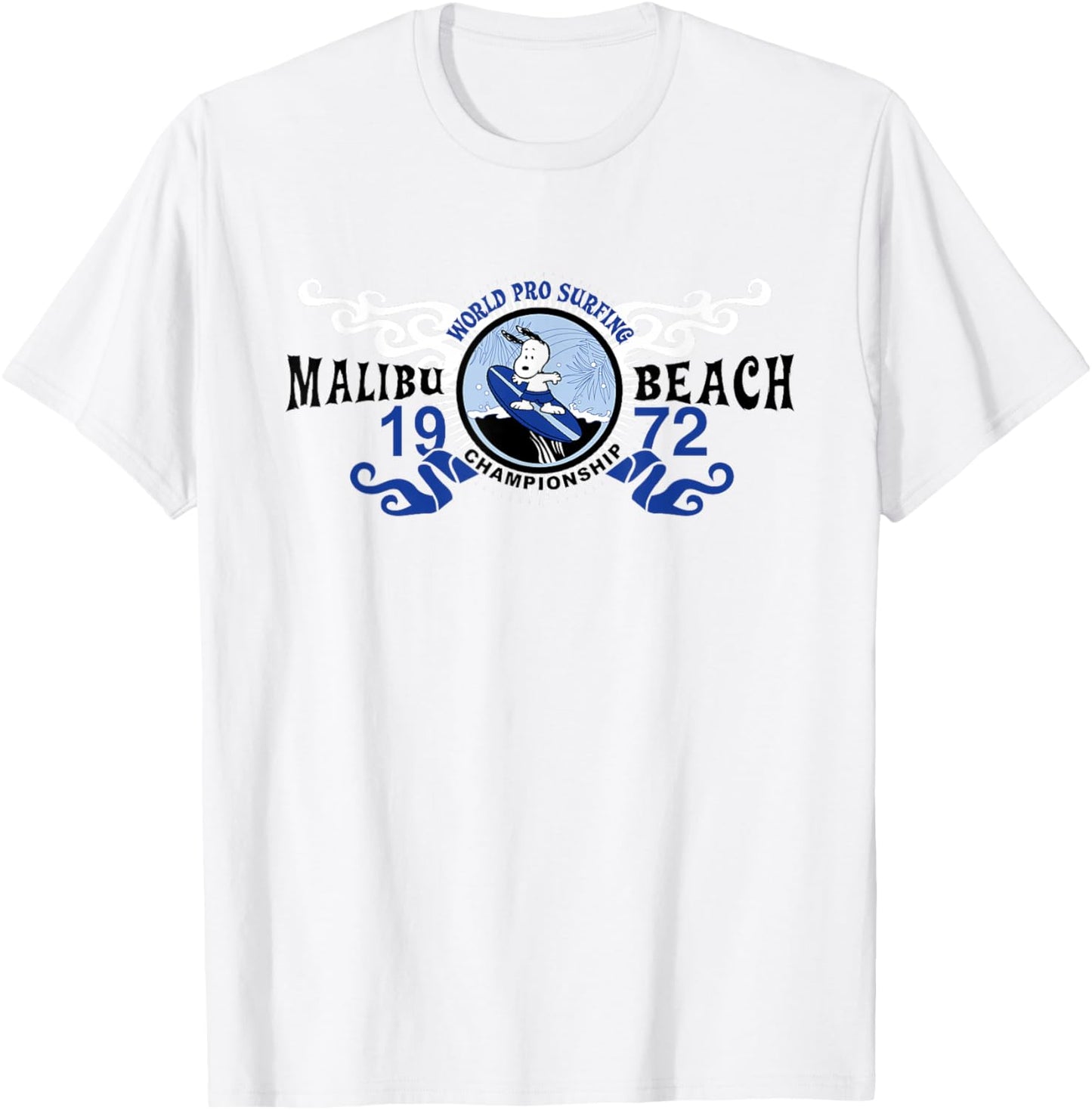 Peanuts Snoopy World Pro Surfing 1972 T-Shirt - T-Shirt | White