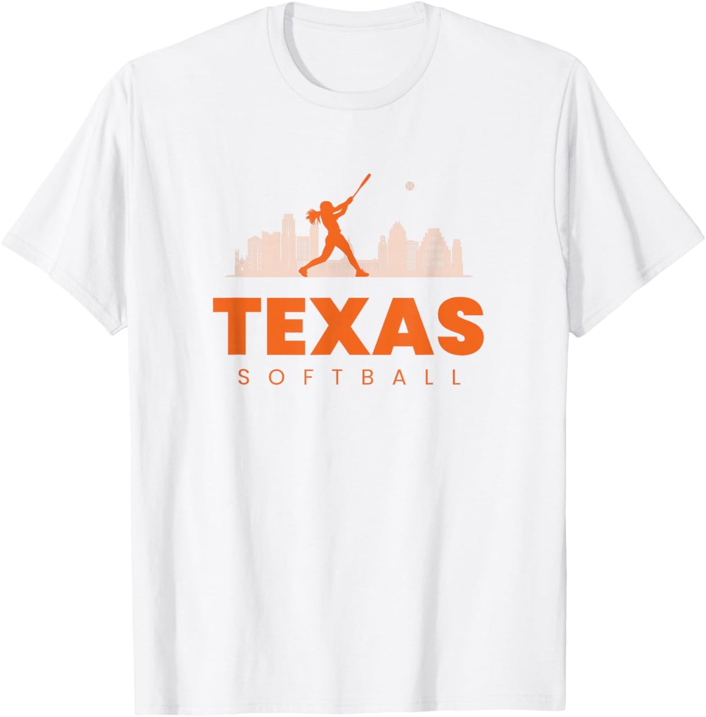 Texas Softball Vintage Minimalist City Retro Softball Lover T-Shirt - T-Shirt | White