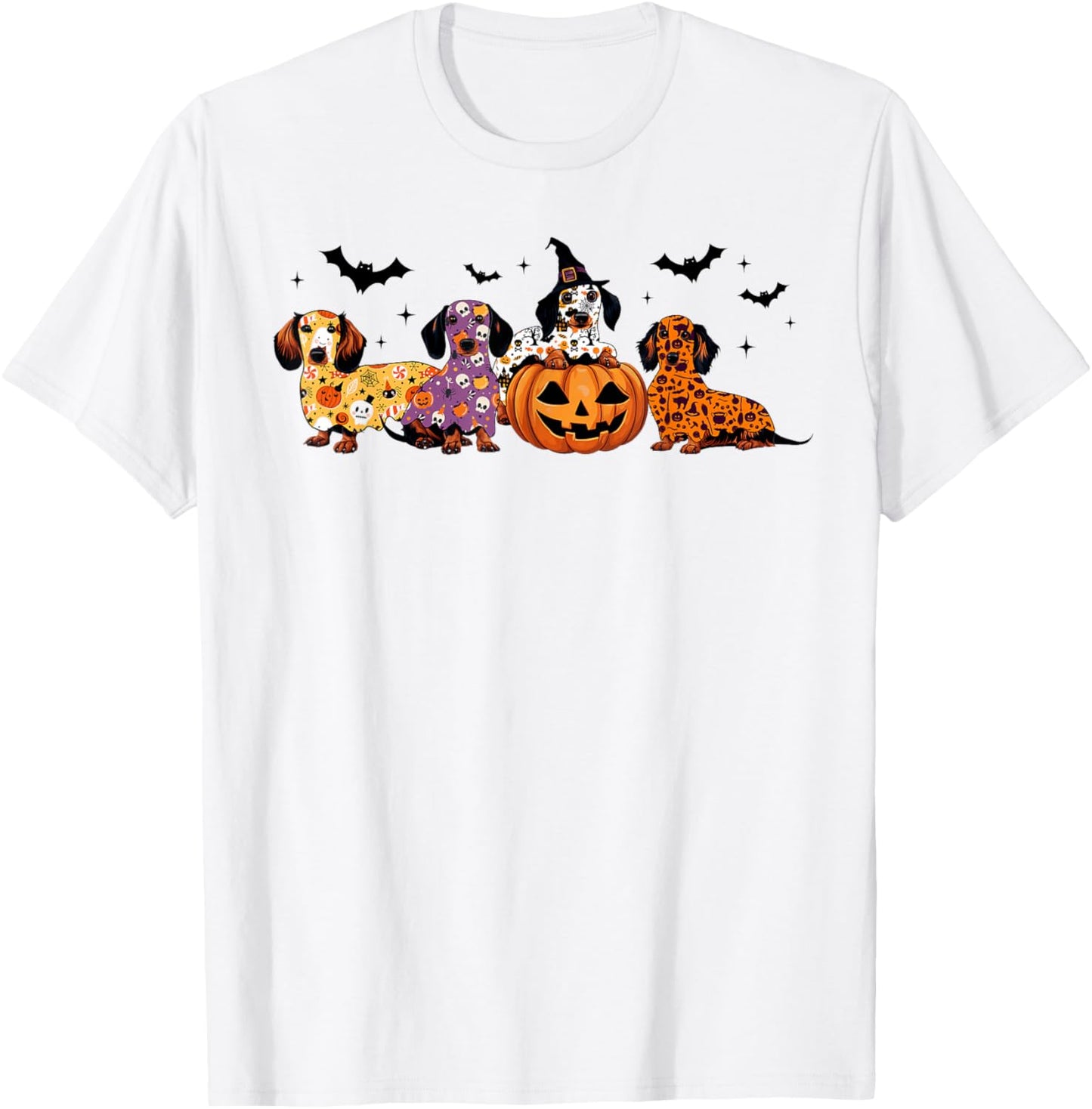Funny Halloween Ghost Dachshund Boo Costume Spooky Dog Lover T-Shirt - T-Shirt | White