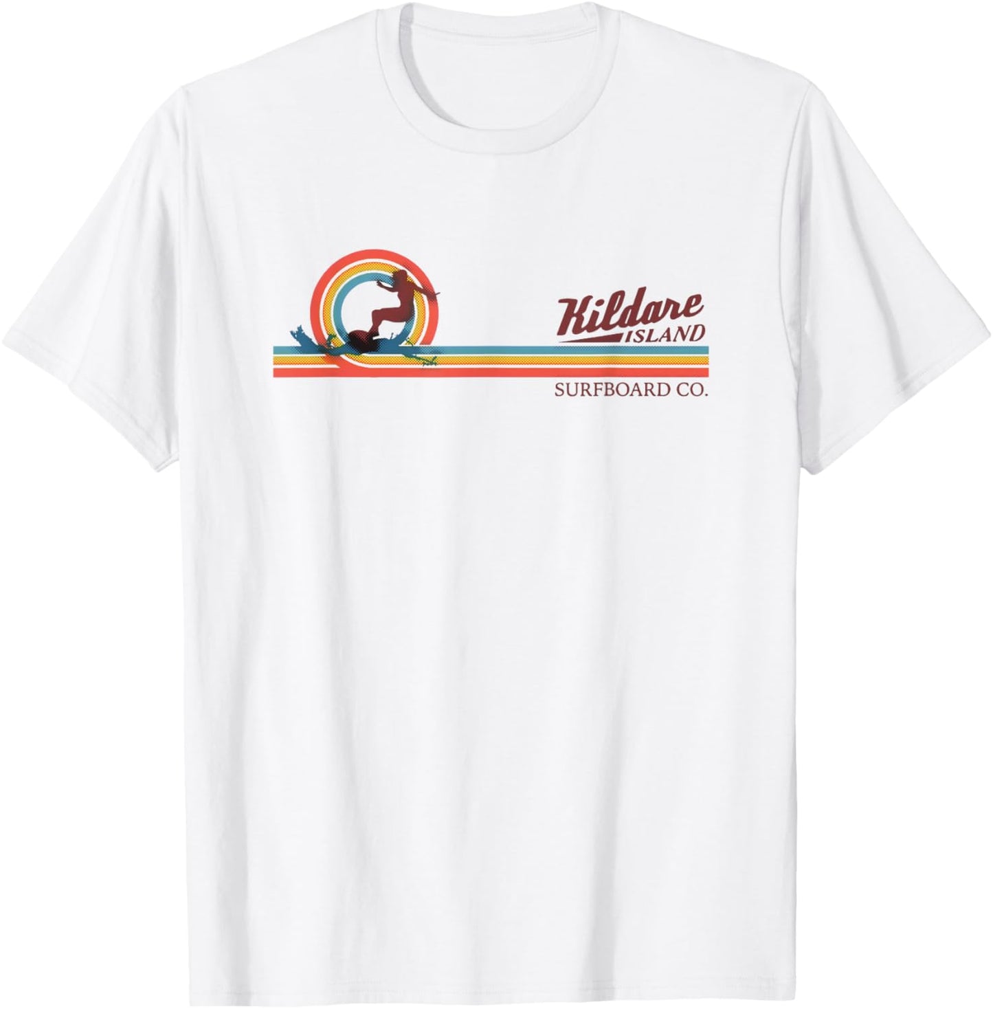 Outer Banks Kildare Island Surfboard Co. Rainbow Wave T-Shirt - T-Shirt | White