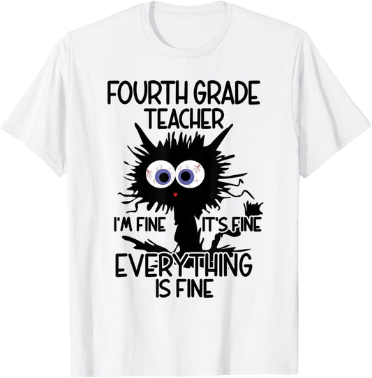 Fourth Grade Teacher 4th Grade Apparel T-Shirt - T-Shirt | White