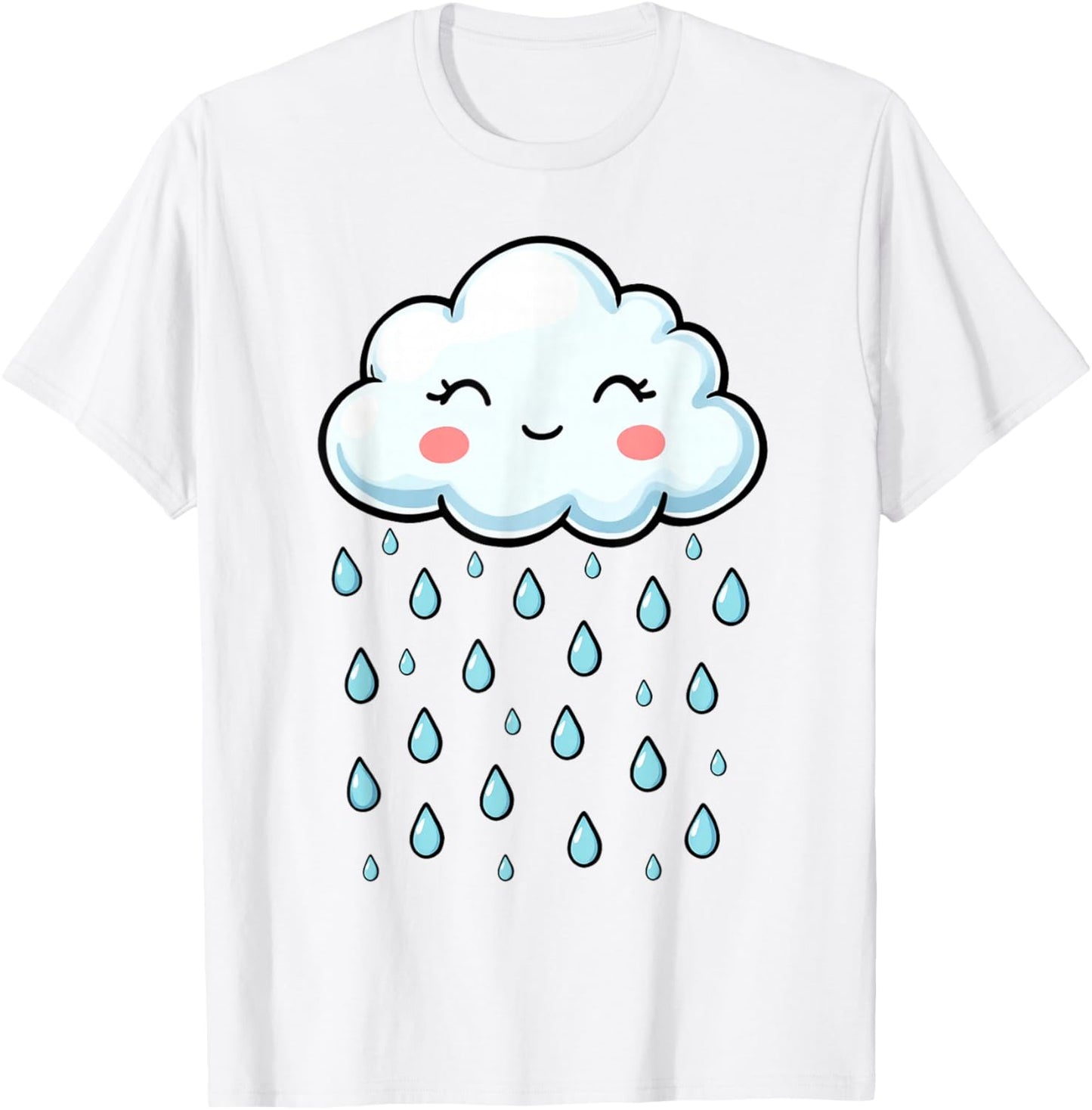 White Cloud Rain Drop Costume Christmas Halloween T-Shirt - T-Shirt | White
