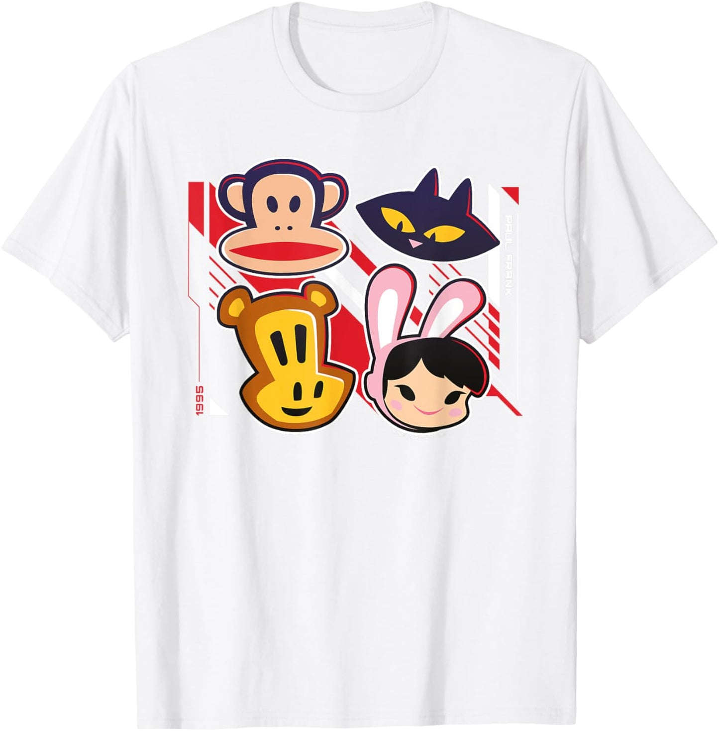 Paul Frank Retro 1995 Julius The Monkey & Co Heads T-Shirt - T-Shirt | White