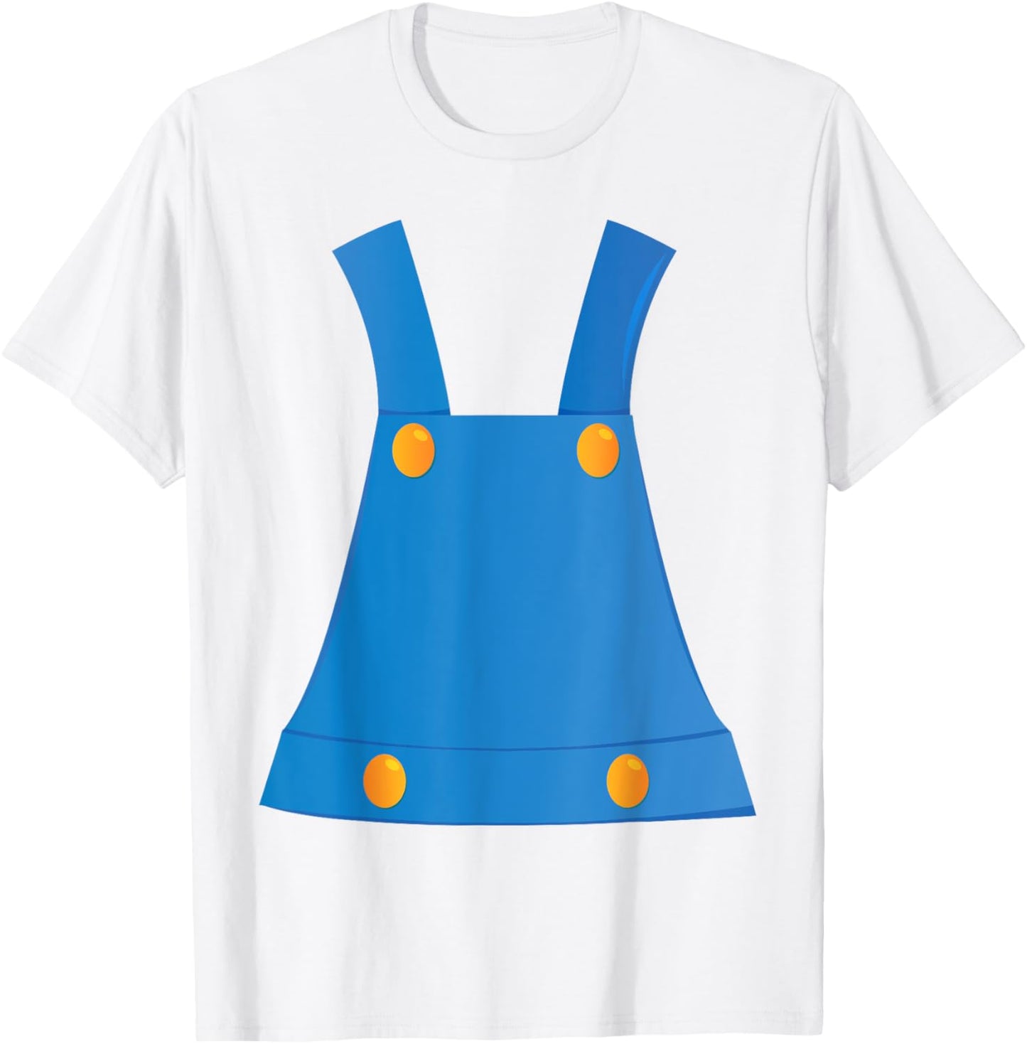 Blue Color Overall On A Yellow Color T-Shirt - T-Shirt | White