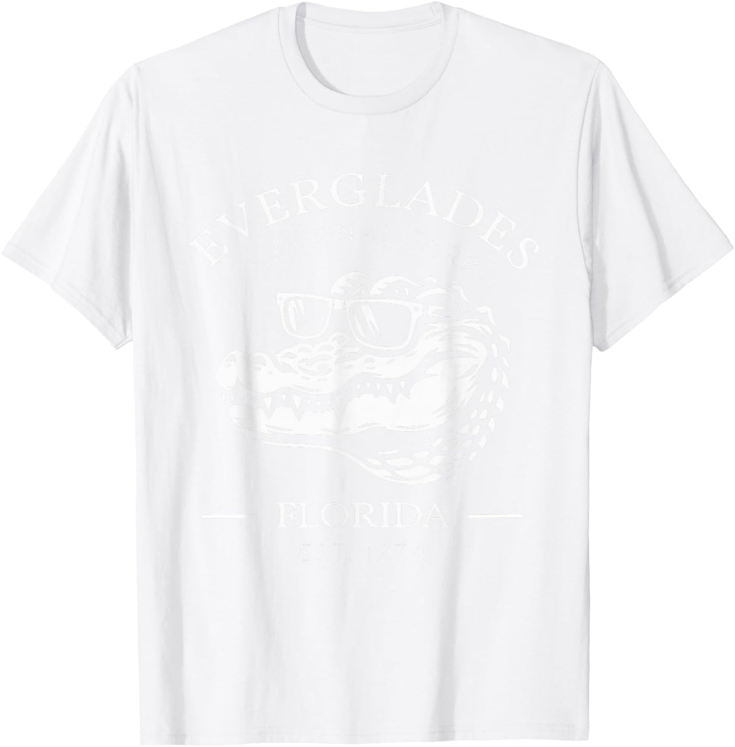 Retro Everglades National Park Alligators Crocodile Florida T-Shirt - T-Shirt | White