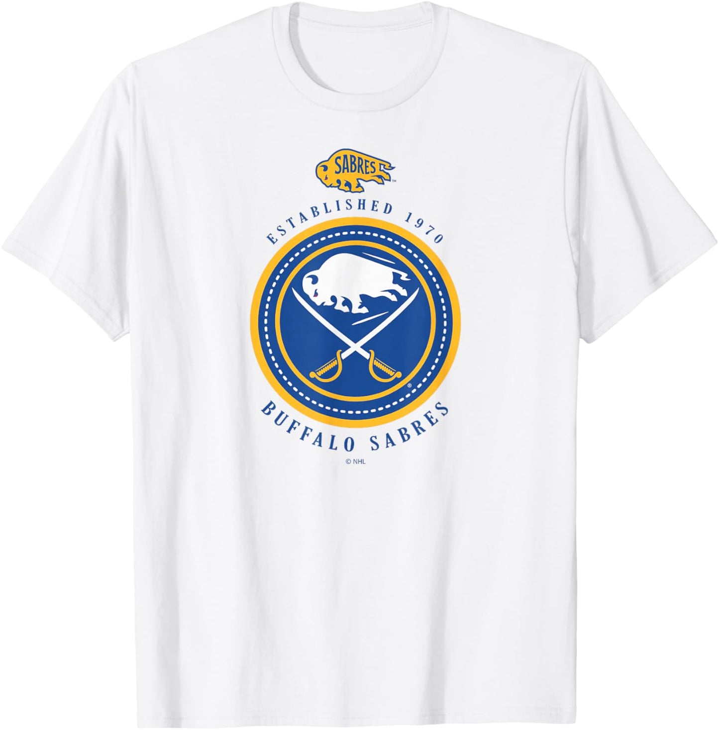 Buffalo Sabres Est 1970 Gray Officially Licensed T-Shirt - T-Shirt | White