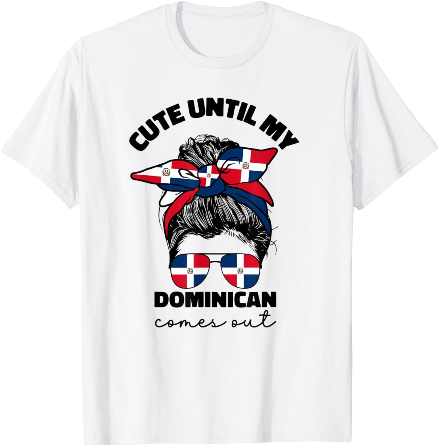 Cute Dominican Girl Women Republica Dominicana Flag Republic T-Shirt - T-Shirt | White