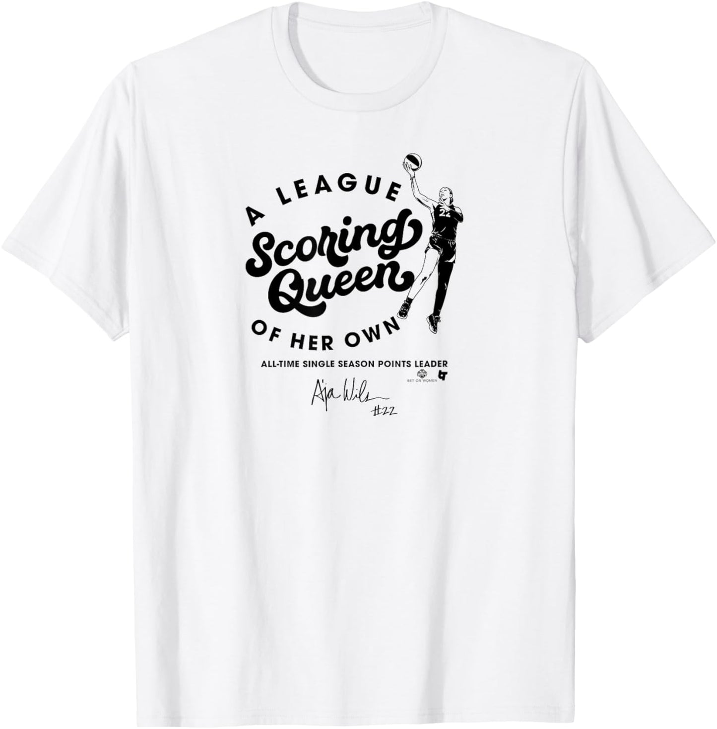 A'ja Wilson - Scoring Queen - Las Vegas Basketball T-Shirt - T-Shirt | White