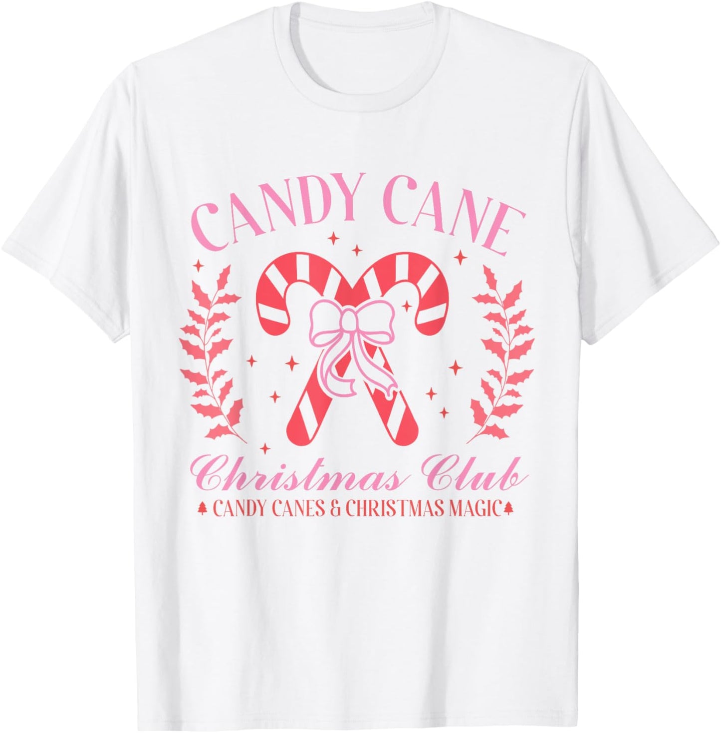 Candy Cane Christmas Club Shirt Festive Holiday Candy Canes T-Shirt - T-Shirt | White