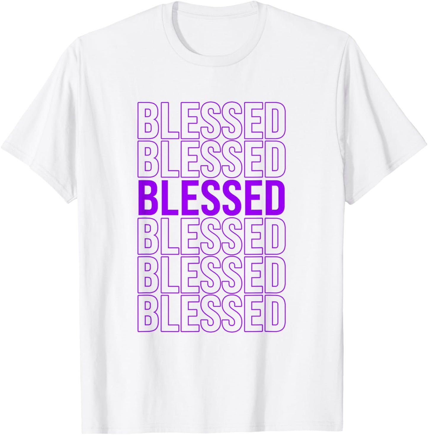 Purple and Golds Blessed-golds & Purple Color Graphic T-Shirt - T-Shirt | White