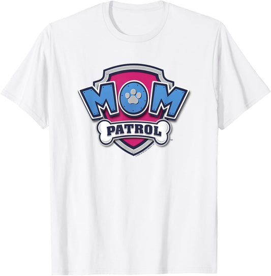 PAW Patrol Mother's Day Mom Patrol Badge T-Shirt - T-Shirt | White