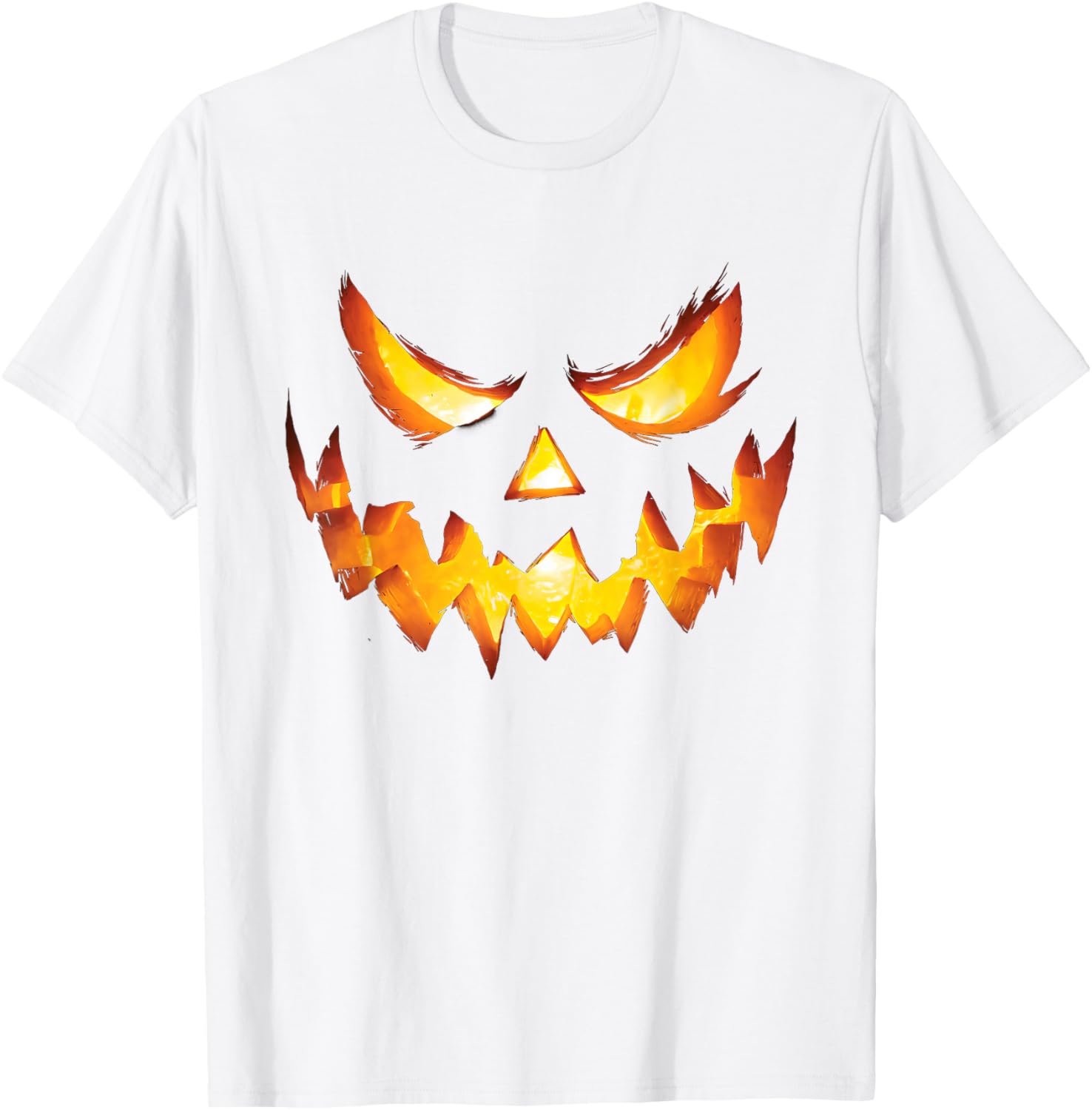 Jack O Lantern Scary Carved Pumpkin Face Halloween Costume T-Shirt - T-Shirt | White
