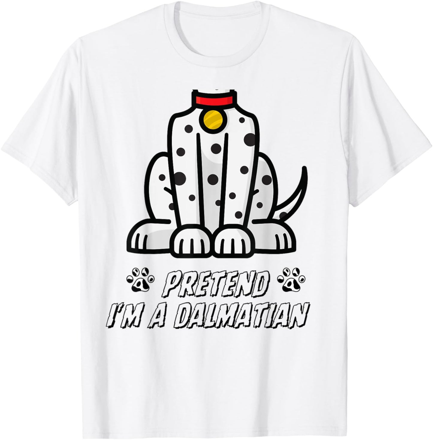 Funny Pretend I'm A Dalmatian Dog Lazy Halloween Men Women T-Shirt - T-Shirt | White