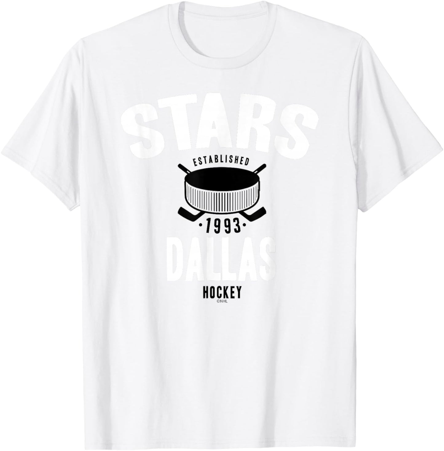 Dallas Stars Hockey Puck Green Officially Licensed T-Shirt - T-Shirt | White