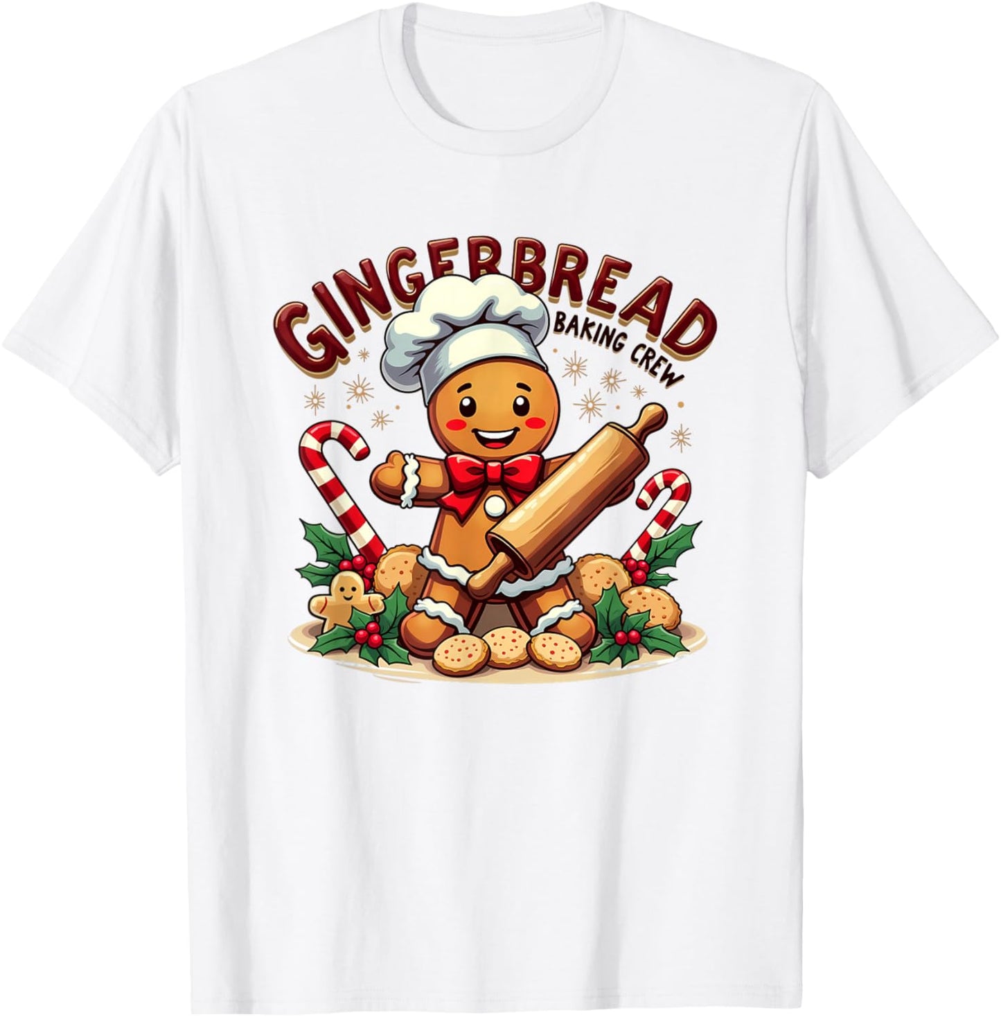 Gingerbread Baking Crew Christmas Cookie Baker T-Shirt - T-Shirt | White