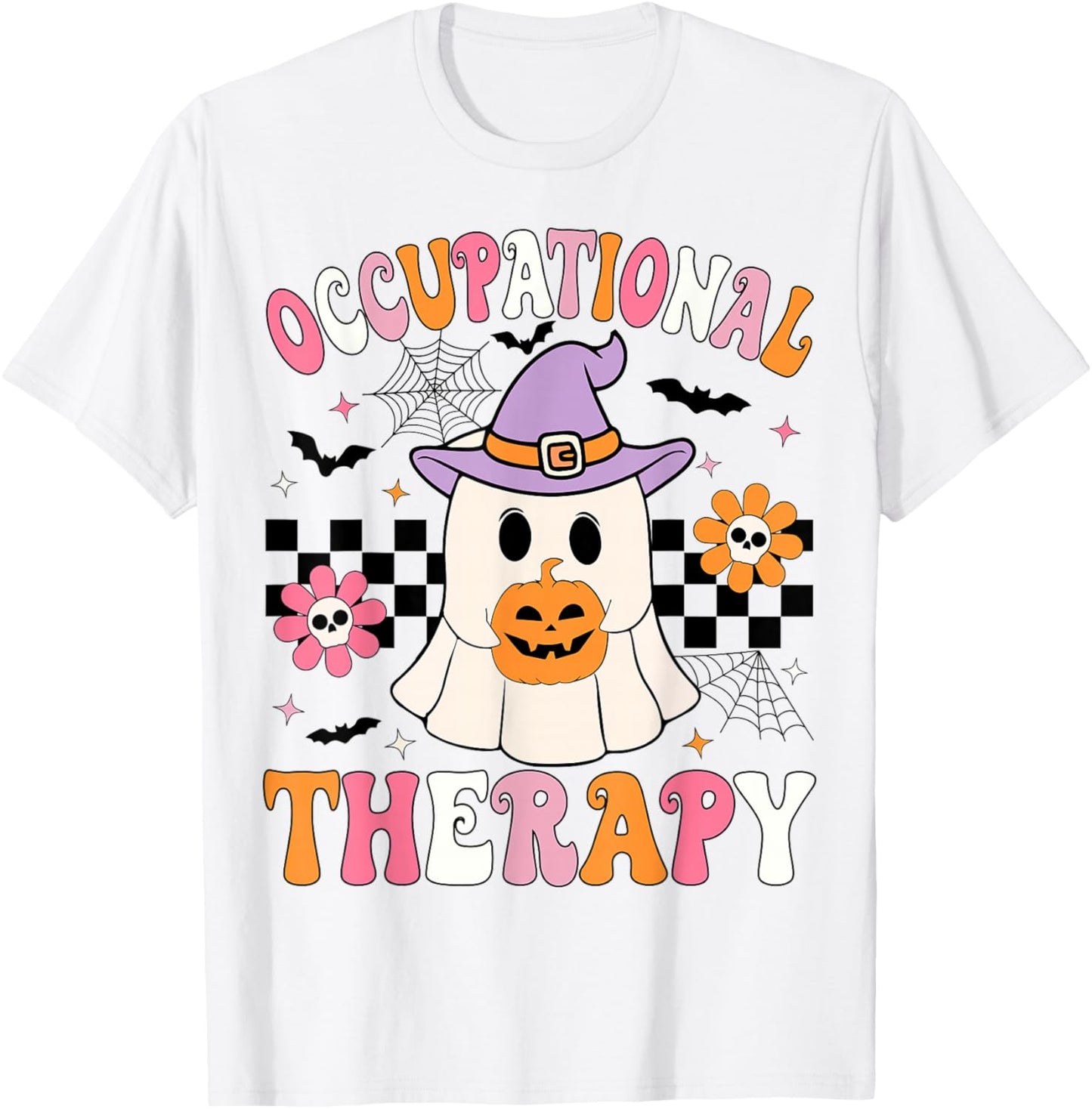 Groovy OT Halloween Occupational Therapy Halloween OT Ghost T-Shirt - T-Shirt | White